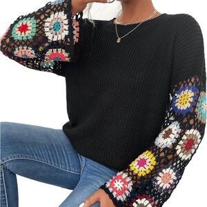 CROCHETED knit tunic top